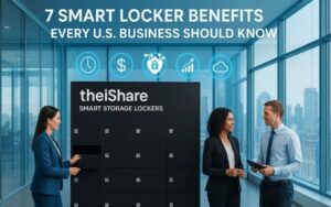 TheiShare smart storage lockers in a U.S. office – 7 smart locker benefits for businesses