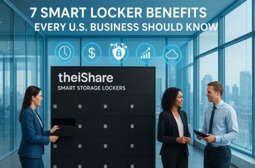 TheiShare smart storage lockers in a U.S. office – 7 smart locker benefits for businesses